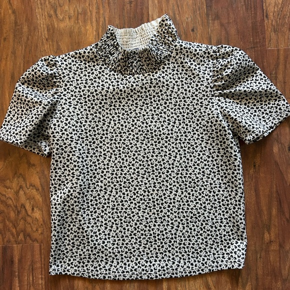 Zara Tops - Zara Leopard Print High Neck Bliuse Women’s Size Medium